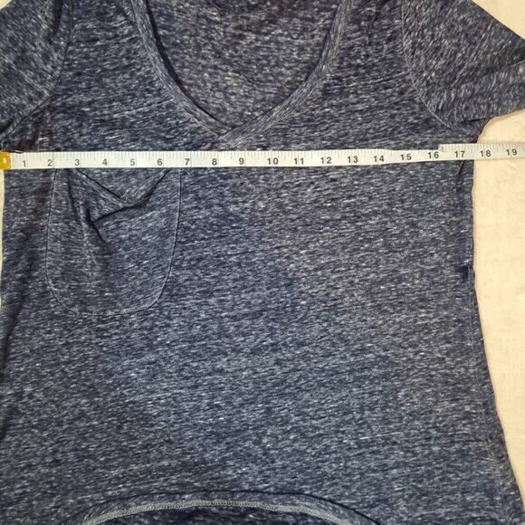 Z Supply Dark Steel Blue Heather Long Sleeve Tee - Size Small - Picture 6 of 7